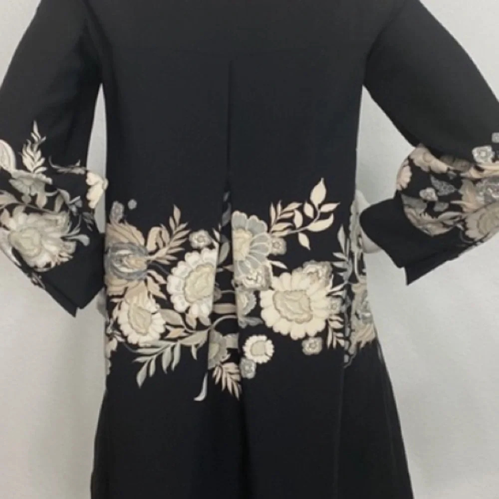 Zara Black Floral Mini Dress - Picture 7 of 9